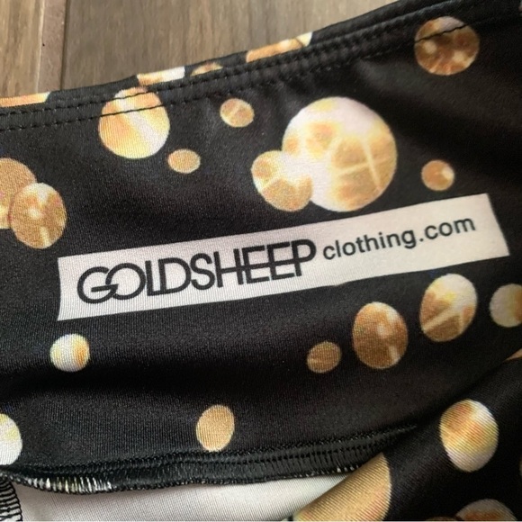 Goldsheep Gold Champgane Bubbles Crop Leggings Sz S - Picture 5 of 6